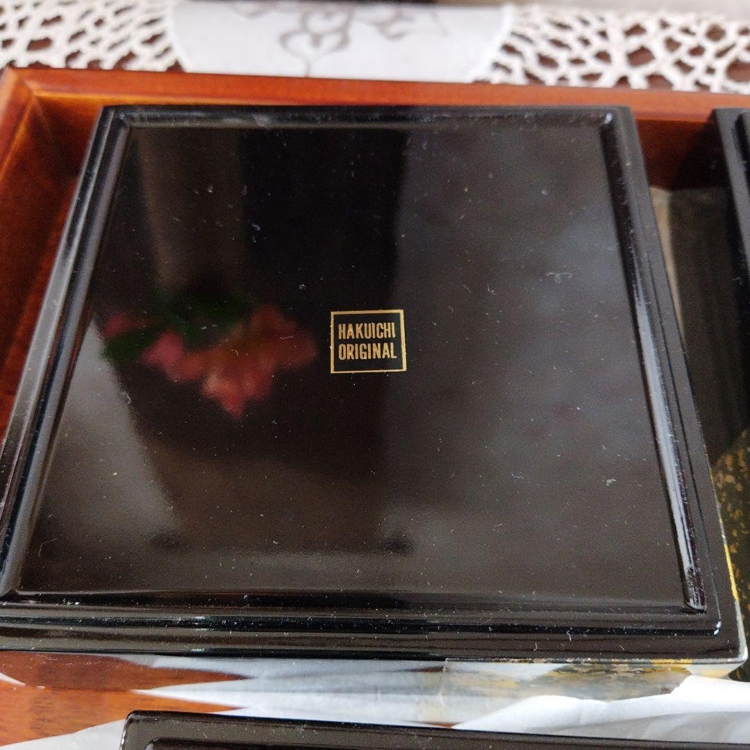 Amazon | 三段重箱 蒔絵 工芸品 弁当箱 重箱 金蒔絵 漆器 | ノー